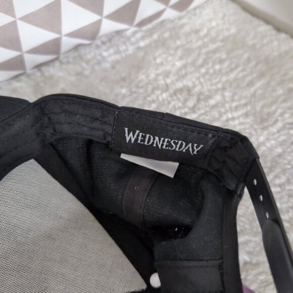 NWT Wednesday Addams Netflix Merch Goth Dark Academia Whimsigoth Cap - Picture 5 of 9